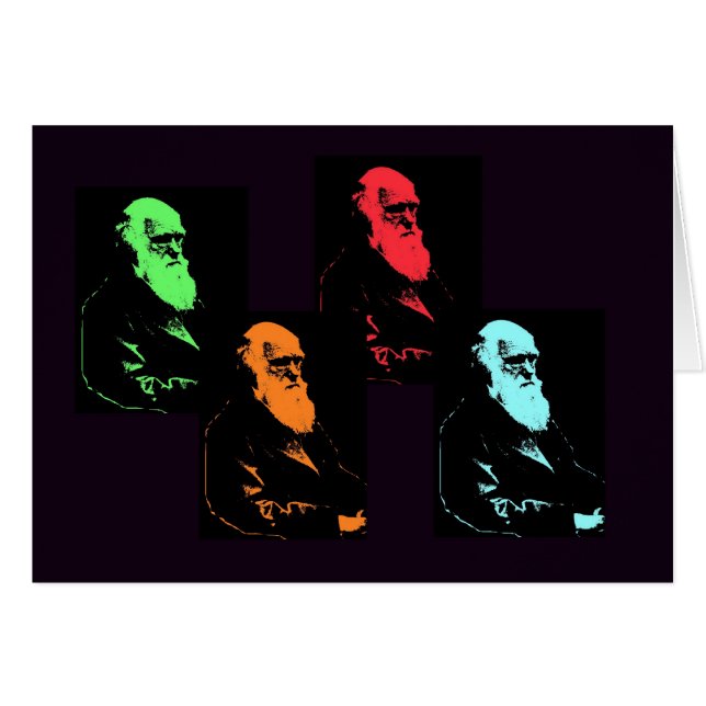 Charles Darwin Collage Hälsningskort (Framsidan Horizontal)