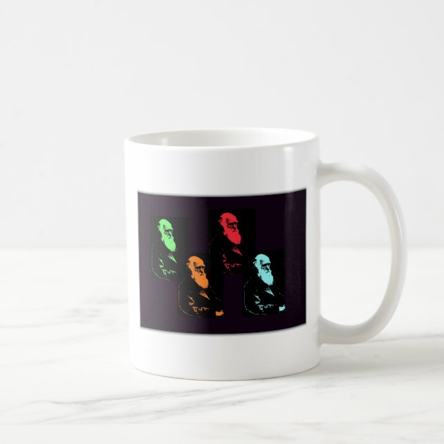 Charles Darwin Collage Kaffemugg (Höger)