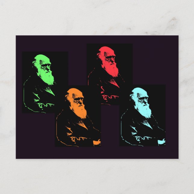 Charles Darwin Collage Vykort (Framsida)
