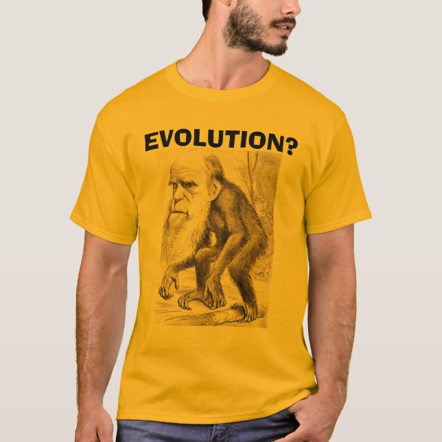 Charles Darwin evolution? T-tröja Tee Shirt (Framsida)