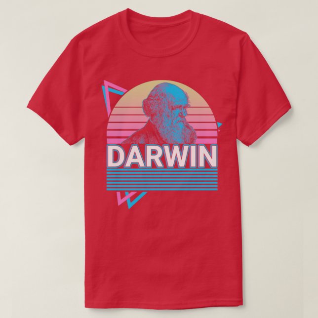 Charles Darwin Evolution Teory Retro Gift1 T Shirt (Design framsida)