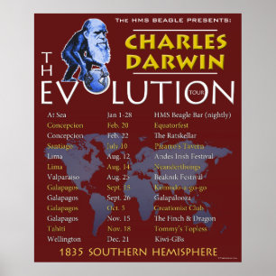 Charles Darwin 'Evolution Tour' Poster