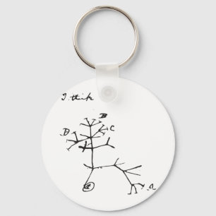 Charles Darwin - I Tänka (Black) Nyckelring