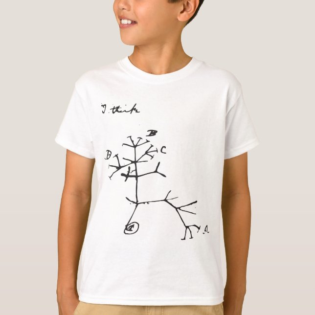 Charles Darwin - I Tänka (Black) T Shirt (Framsida)