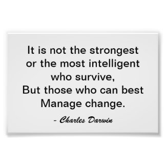 Charles Darwin motivationscitat om att överleva fö Fototryck