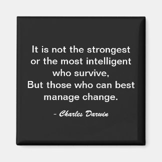 Charles Darwin motivationscitat om att överleva fö Magnet