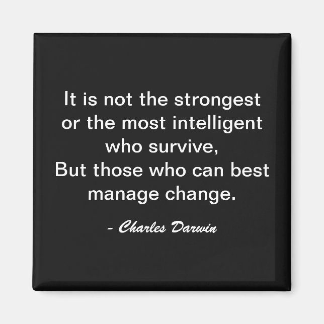 Charles Darwin motivationscitat om att överleva fö Magnet (Framsidan)