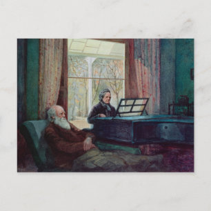 Charles Darwin och hans fru på Piano Vykort