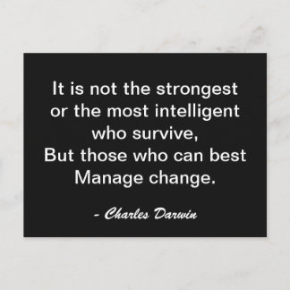 Charles Darwin överlever förändringsmotivation Cit Vykort