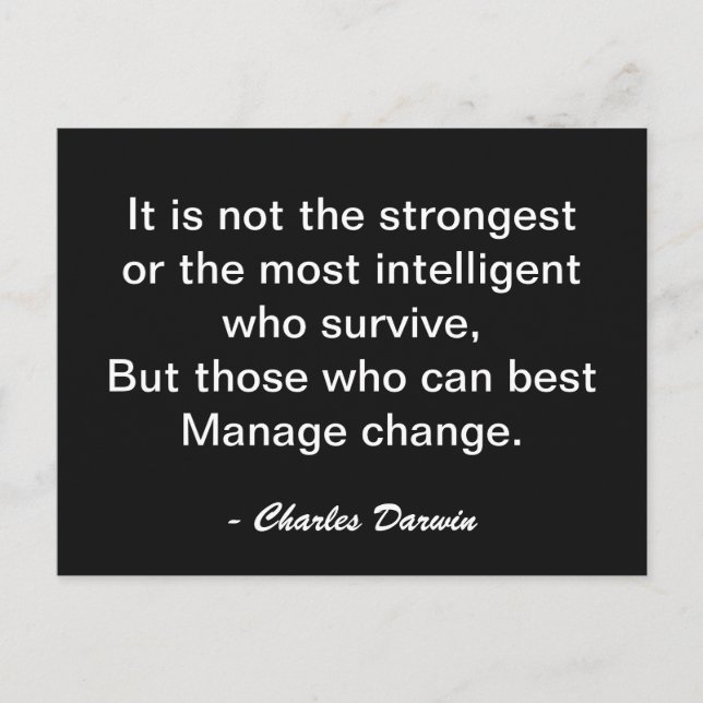 Charles Darwin överlever förändringsmotivation Cit Vykort (Framsida)