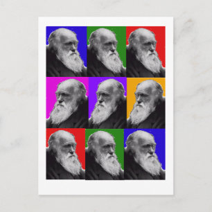 Charles Darwin Pop Art Gifts for All Ages Vykort