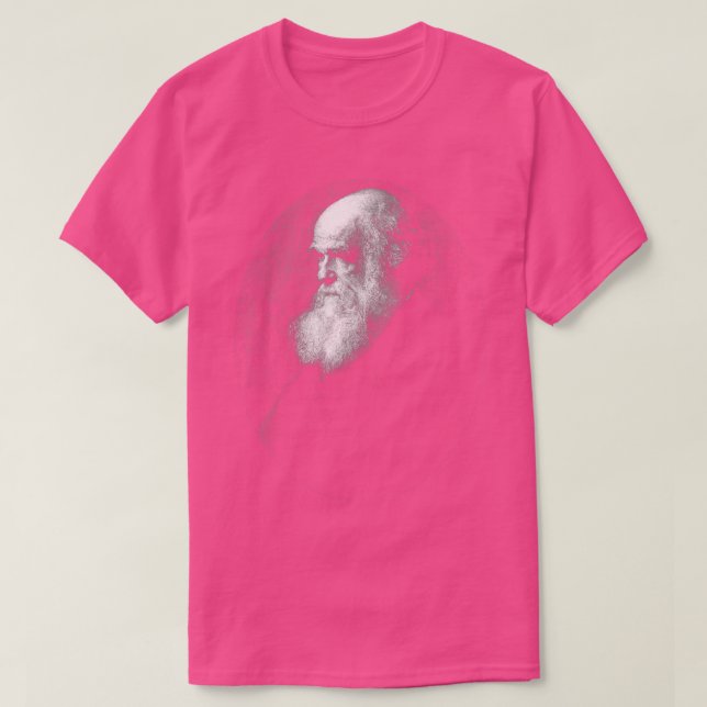 Charles Darwin Porträtt Ansikte Evolution Atheist  T Shirt (Design framsida)