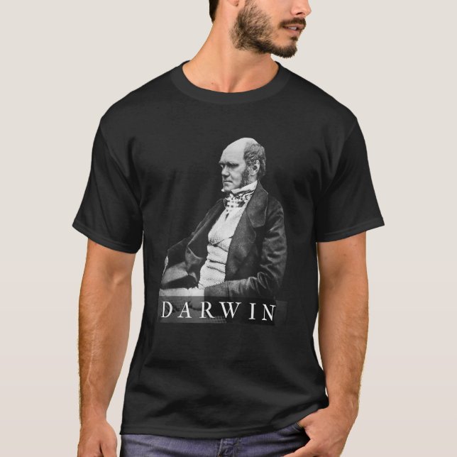 Charles Darwin Porträtt Evolution  T Shirt (Framsida)