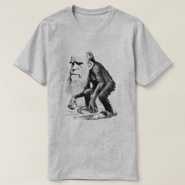 Charles Darwin som en apa T-shirt (Design framsida)
