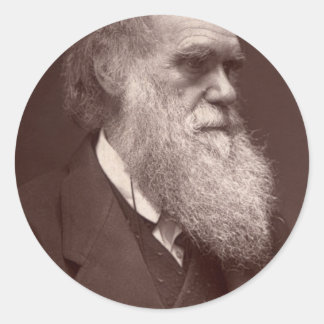 Charles Darwin Sticker Runt Klistermärke