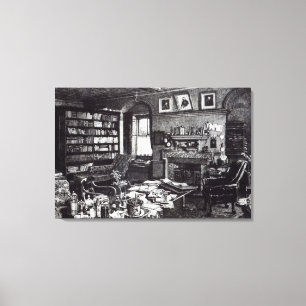 Charles Darwin studie på Down huset, 1882 Canvastryck