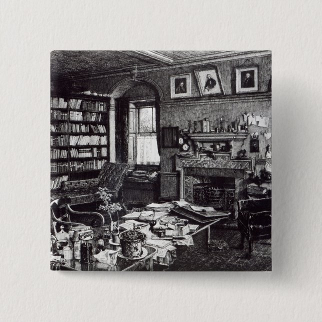 Charles Darwin studie på Down huset, 1882 Knapp (Framsida)