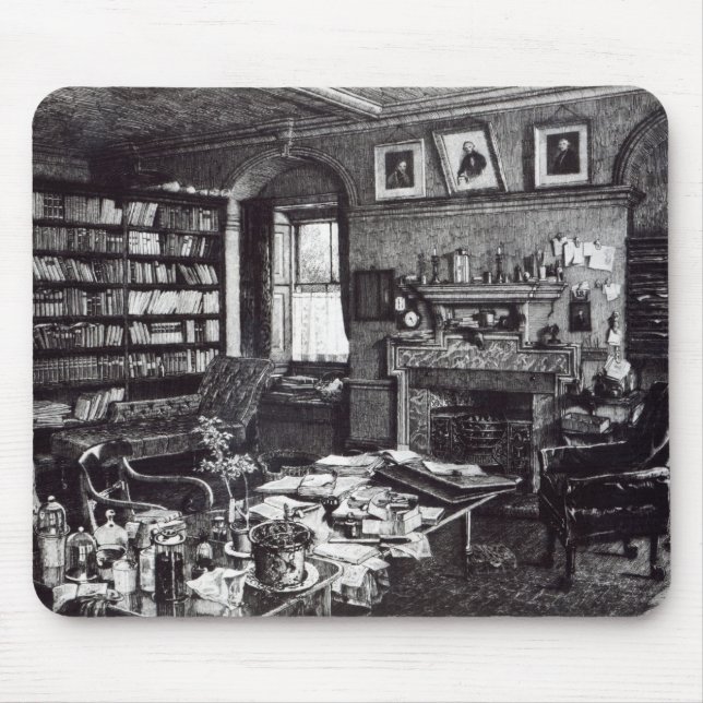 Charles Darwin studie på Down huset, 1882 Musmatta (Framsidan)