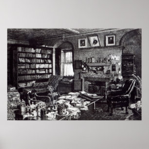 Charles Darwin studie på Down huset, 1882 Poster