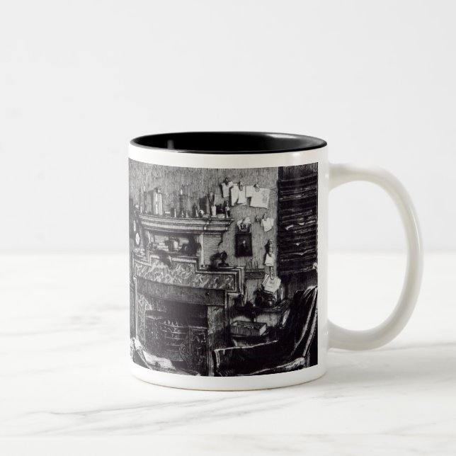 Charles Darwin studie på Down huset, 1882 Två-Tonad Mugg (Höger)