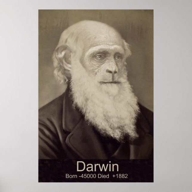 Charles Darwin The Descent of Man Darwin Porträtt Poster (Framsidan)