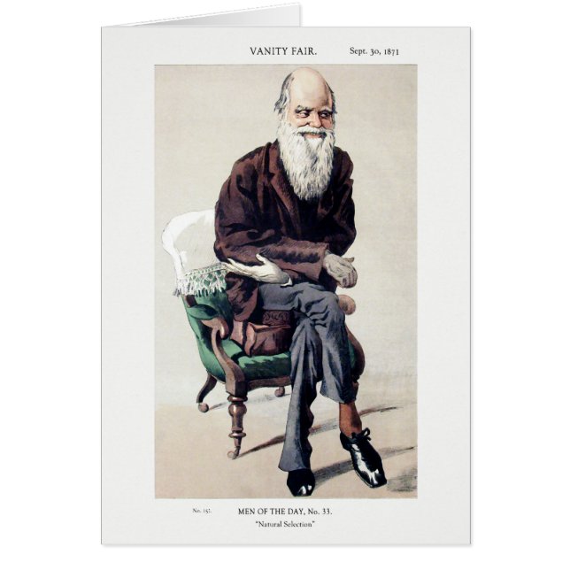 Charles Darwin Vanity Fair Illustration Hälsningskort (Framsidan)