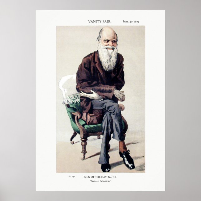 Charles Darwin Vanity Fair Illustration Poster (Framsidan)