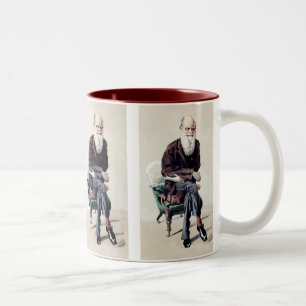Charles Darwin Vanity Fair Illustration Två-Tonad Mugg