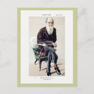 Charles Darwin Vanity Fair Illustration Vykort