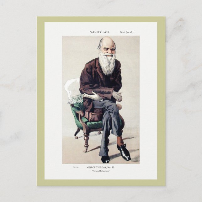 Charles Darwin Vanity Fair Illustration Vykort (Framsida)