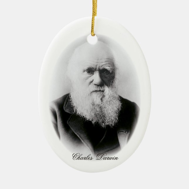 Charles Darwin Vignette Julgransprydnad Keramik (Framsidan)