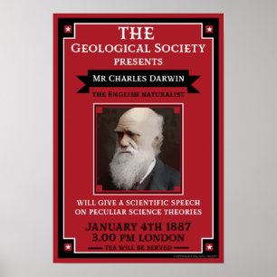 Charles Darwin Vintage Repro Retro Poster