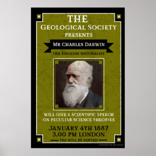 Charles Darwin Vintage Repro Retro Wall Art Poster