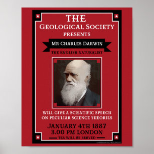 Charles Darwin Vintage Repro Retro Wall Art Poster