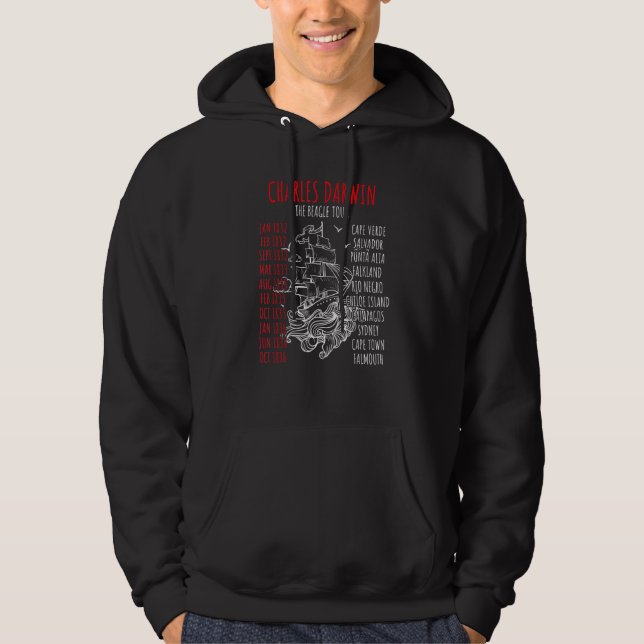 Charles Darwin World Tour Joke Hoodie (Framsida)