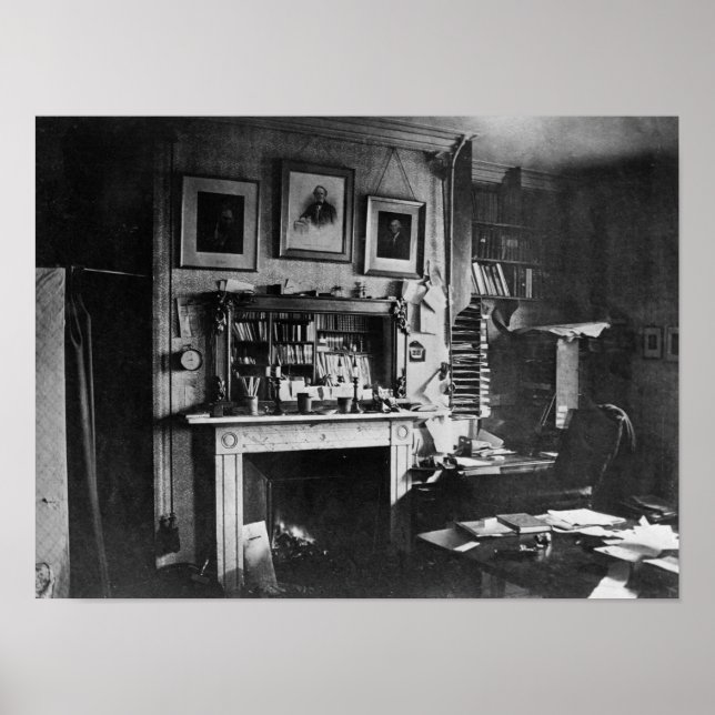 Charles Darwins studie i Down House Poster (Framsidan)