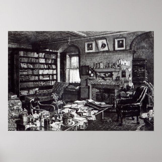 Charles Darwin's study at Down House, 1882 Poster (Framsidan)