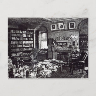 Charles Darwin's study at Down House, 1882 Vykort