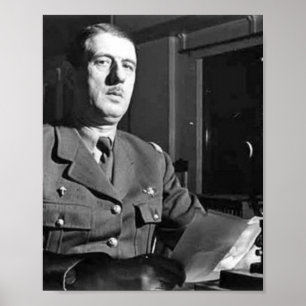 Charles De Gaulle Porträtt Poster