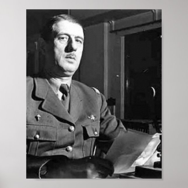 Charles De Gaulle Porträtt Poster (Framsidan)
