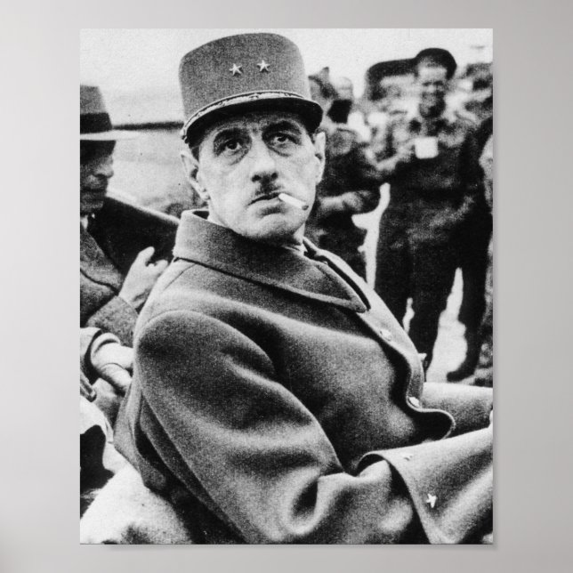 Charles De Gaulle Porträtt Poster (Framsidan)
