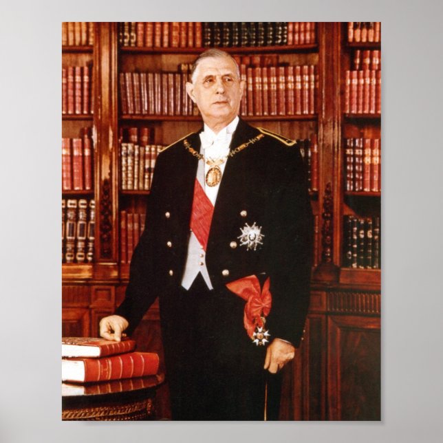 Charles De Gaulle Porträtt Poster (Framsidan)