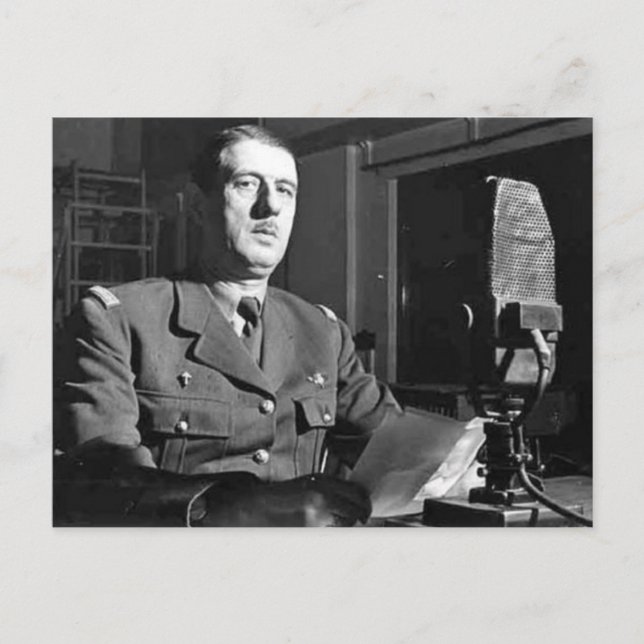 Charles De Gaulle Porträtt Vykort (Framsida)