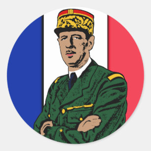Charles de Gaulle Runt Klistermärke