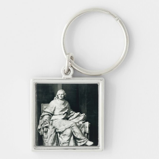 Charles de Secondat Baron de Montesquieu, 1779 Fyrkantig Silverfärgad Nyckelring (Framsidan)