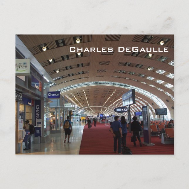 Charles DeGaulle Internationell flygplats Vykort (Framsida)