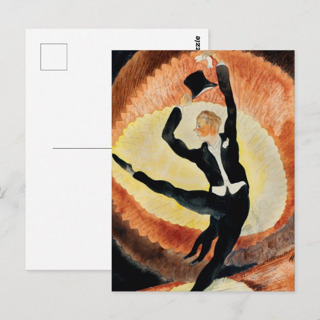 Charles Demuth Acrobatic Male Dancer med Top hat Vykort (Fram/baksida)