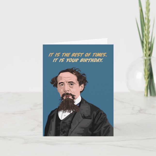 Charles Dickens Best of Times Birthday Kort (Framsida)