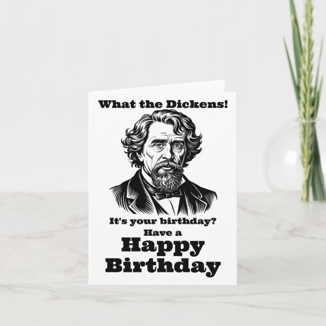 Charles Dickens Birthday Kort (Framsida)