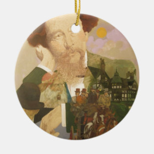 Charles Dickens engelskaförfattare Julgransprydnad Keramik